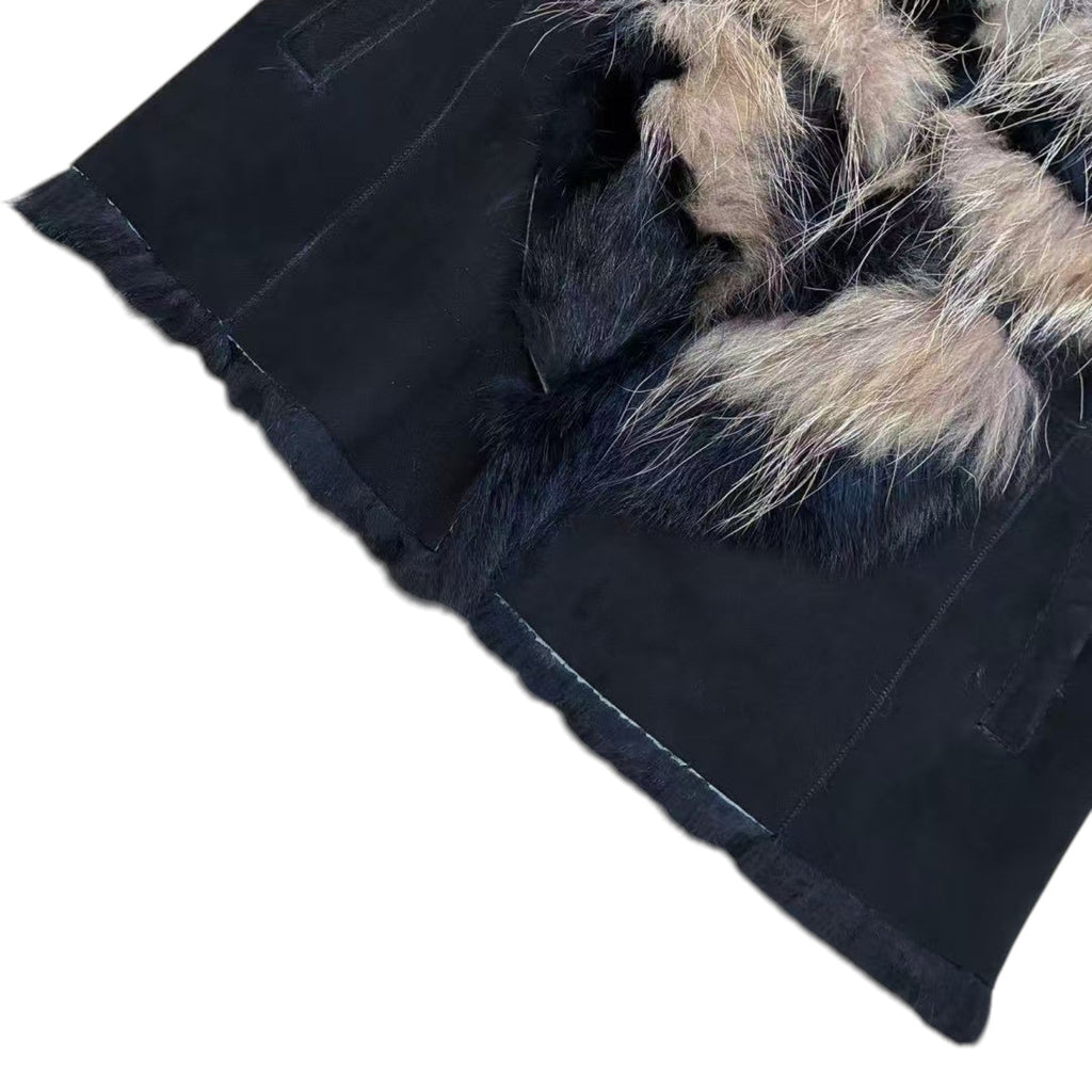 VIVAYOU Y2K REAL FUR SHEARLING JACKET COAT BLACK SIZE M FROM JAPAN image 10
