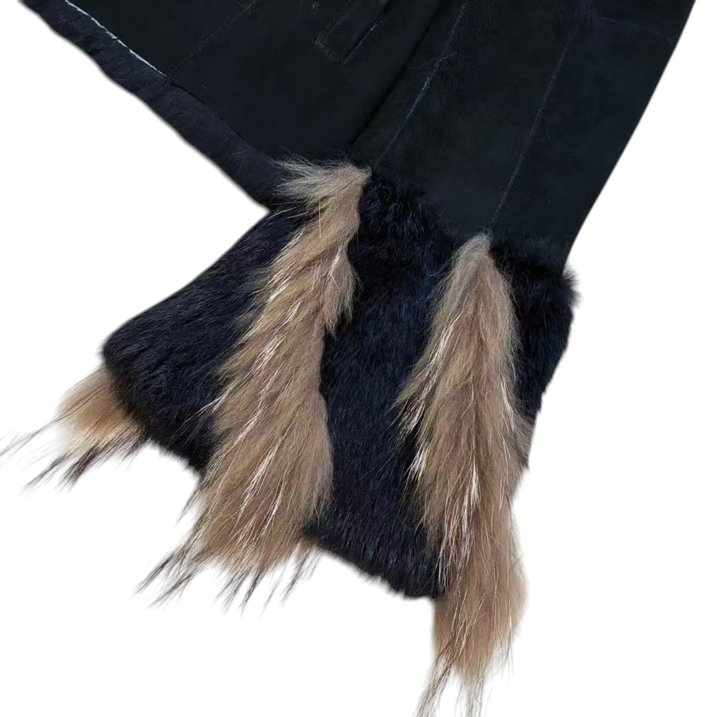 VIVAYOU Y2K REAL FUR SHEARLING JACKET COAT BLACK SIZE M FROM JAPAN image 12