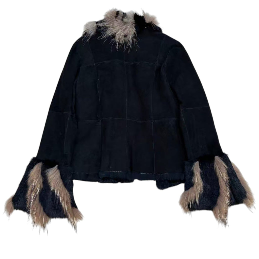 VIVAYOU Y2K REAL FUR SHEARLING JACKET COAT BLACK SIZE M FROM JAPAN image 13