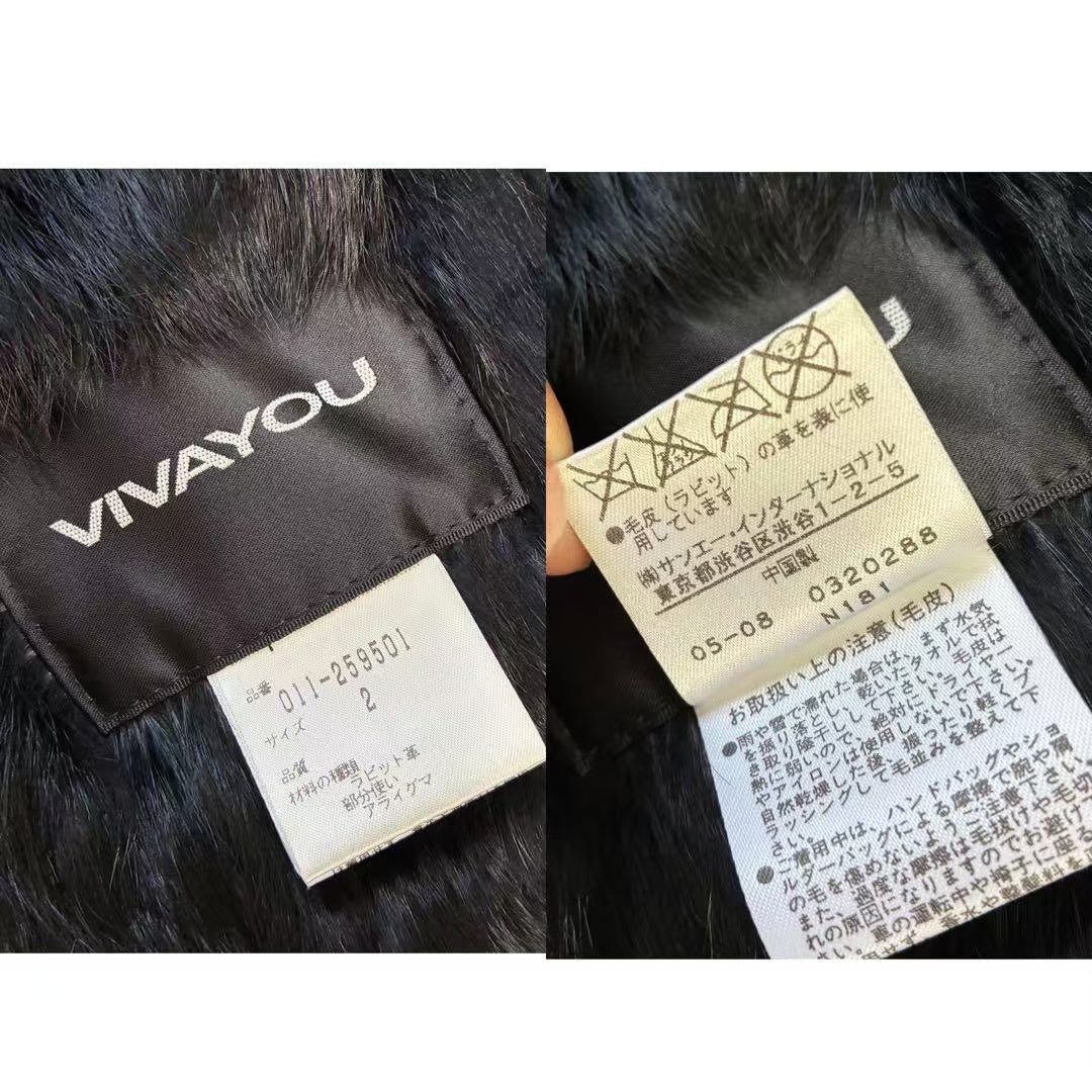 VIVAYOU Y2K REAL FUR SHEARLING JACKET COAT BLACK SIZE M FROM JAPAN image 15