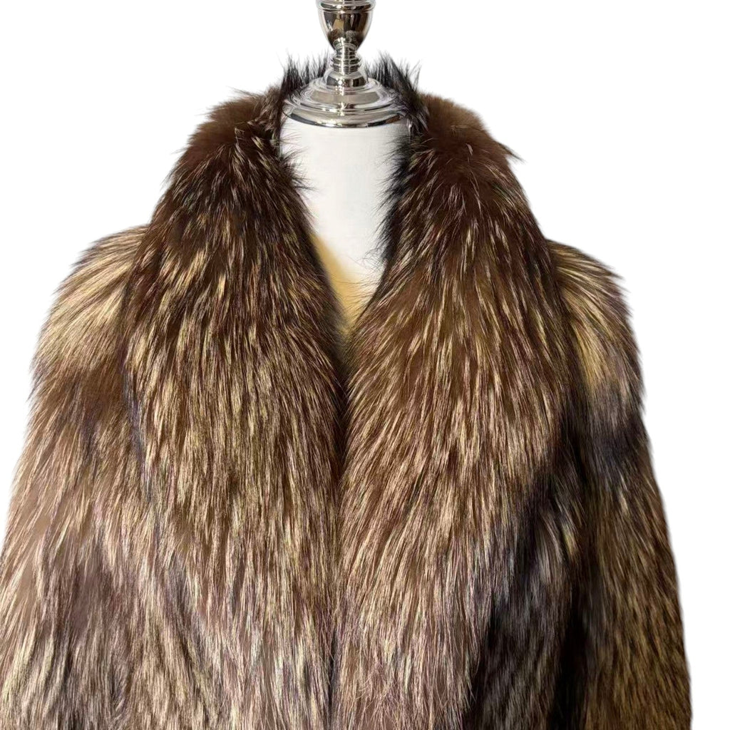SILVER FOX REAL FUR COAT JACKET VOLUMINOUS THICK WARM SIZE M FROM JAPAN image 2
