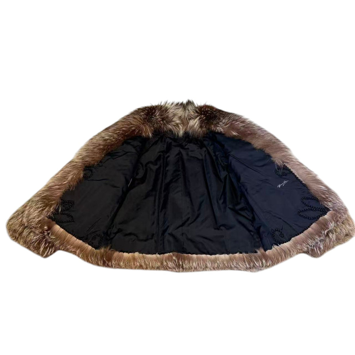 SILVER FOX REAL FUR COAT JACKET VOLUMINOUS THICK WARM SIZE M FROM JAPAN image 15