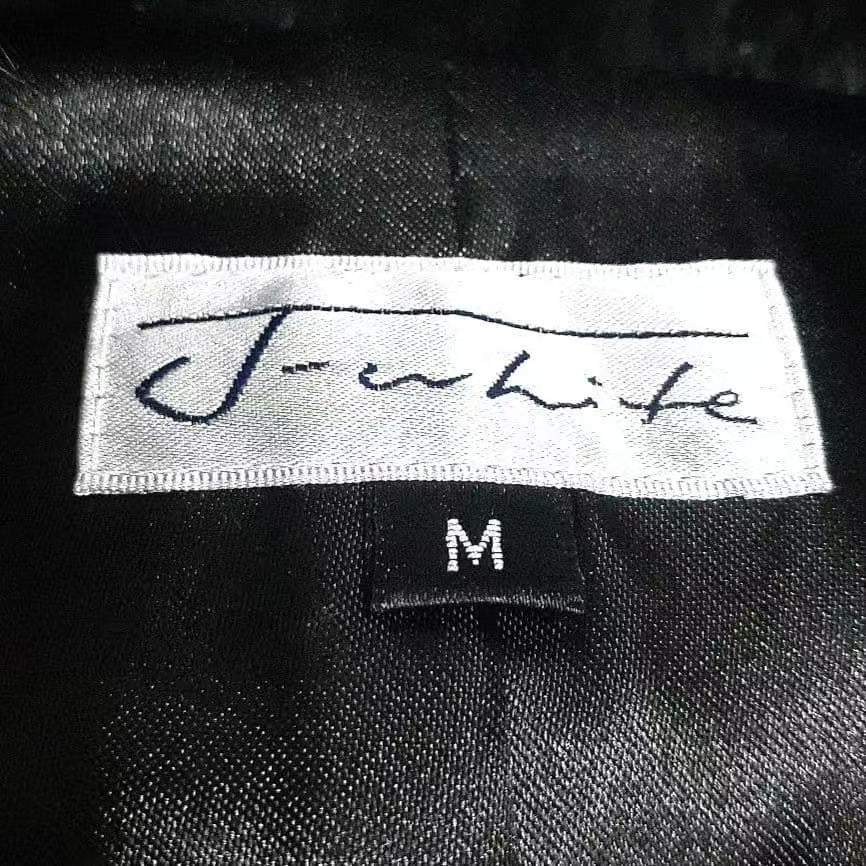 J-WHITE REAL FOX FUR COAT JACKET BLACK SHORT SIZE M FROM JAPAN image 9