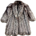 SAGA FOX REAL SILVER FOX FUR LONG COAT THICK WARM JACKET L FROM JAPAN