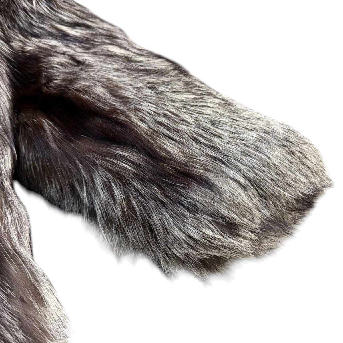 SAGA FOX REAL SILVER FOX FUR LONG COAT THICK WARM JACKET L FROM JAPAN