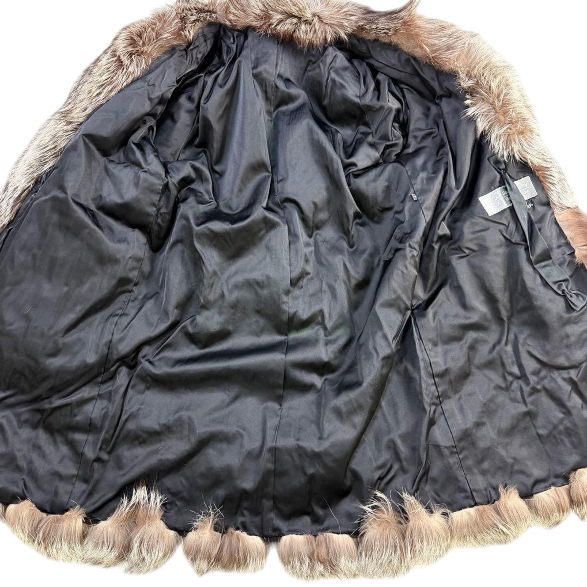 SAGA FOX REAL SILVER FOX FUR LONG COAT THICK WARM JACKET L FROM JAPAN
