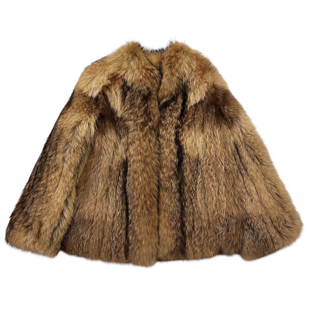 CIZENNE REAL FUR COAT JACKET 2WAY 9 M BROWN FROM JAPAN