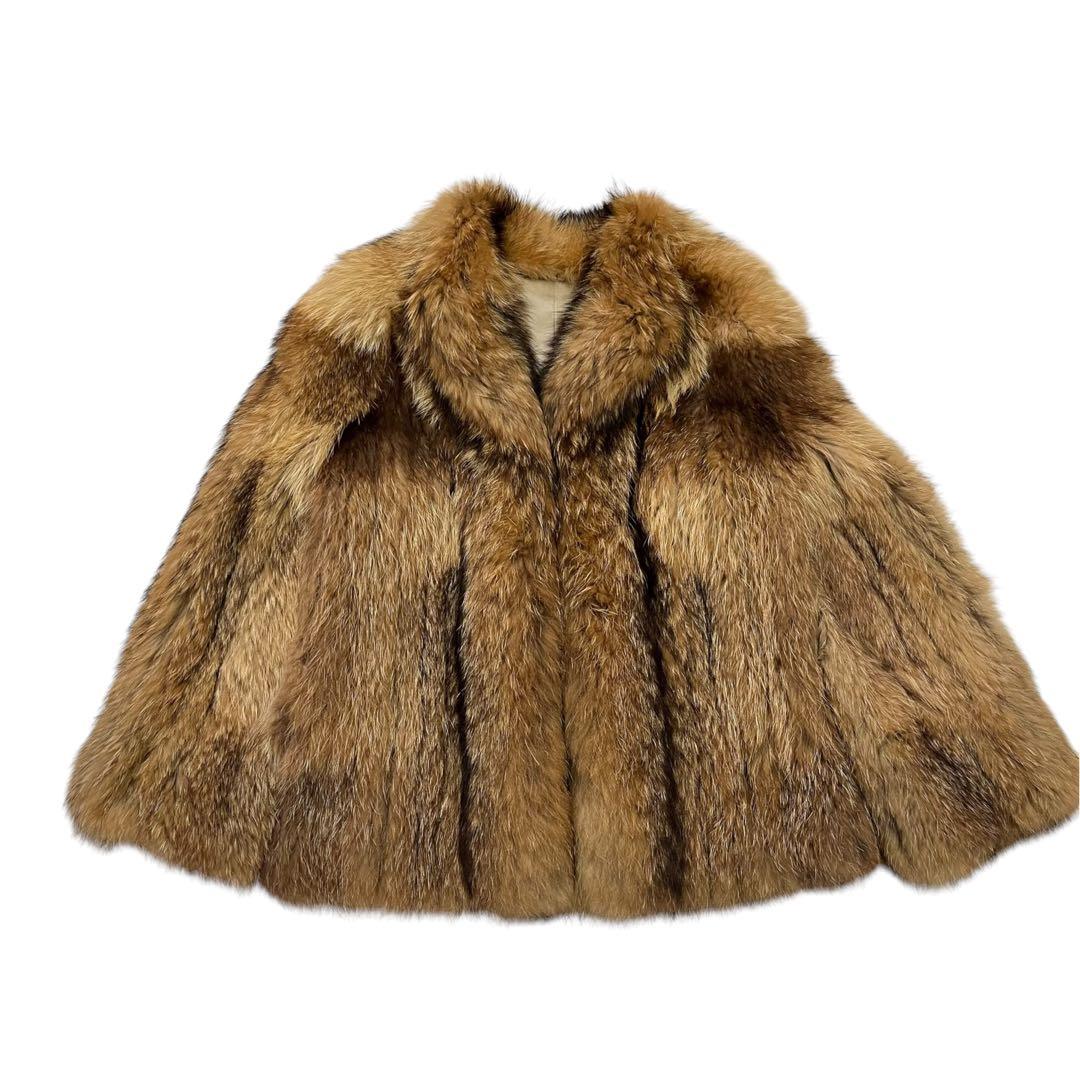 CIZENNE REAL FUR COAT JACKET 2WAY 9 M BROWN FROM JAPAN