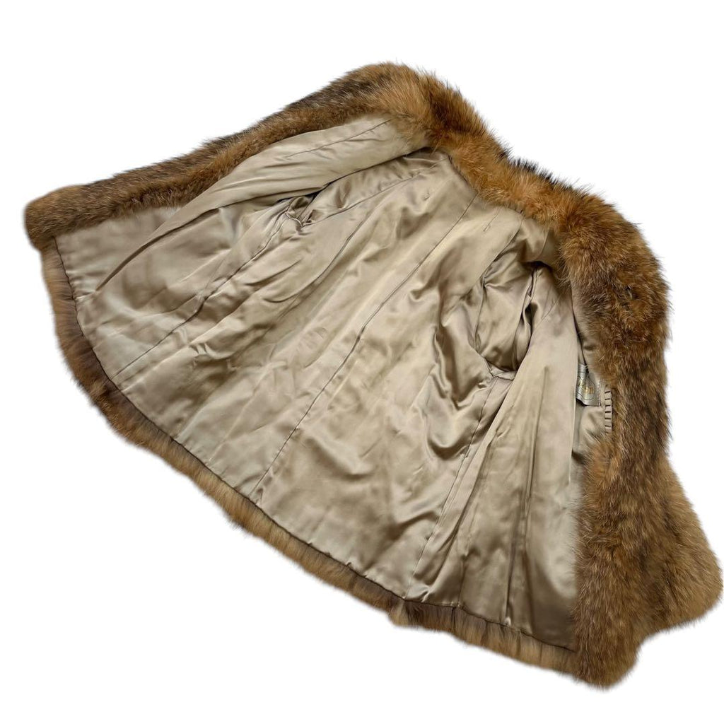 CIZENNE REAL FUR COAT JACKET 2WAY 9 M BROWN FROM JAPAN