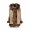 COZON VINTAGE SHEARLING MOUTON FUR COAT JACKET BROWN SIZE 13 L SPAIN - image 1