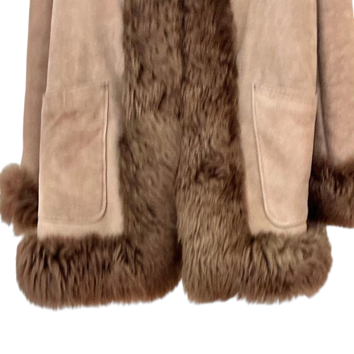 COZON VINTAGE SHEARLING MOUTON FUR COAT JACKET BROWN SIZE 13 L SPAIN - image 4