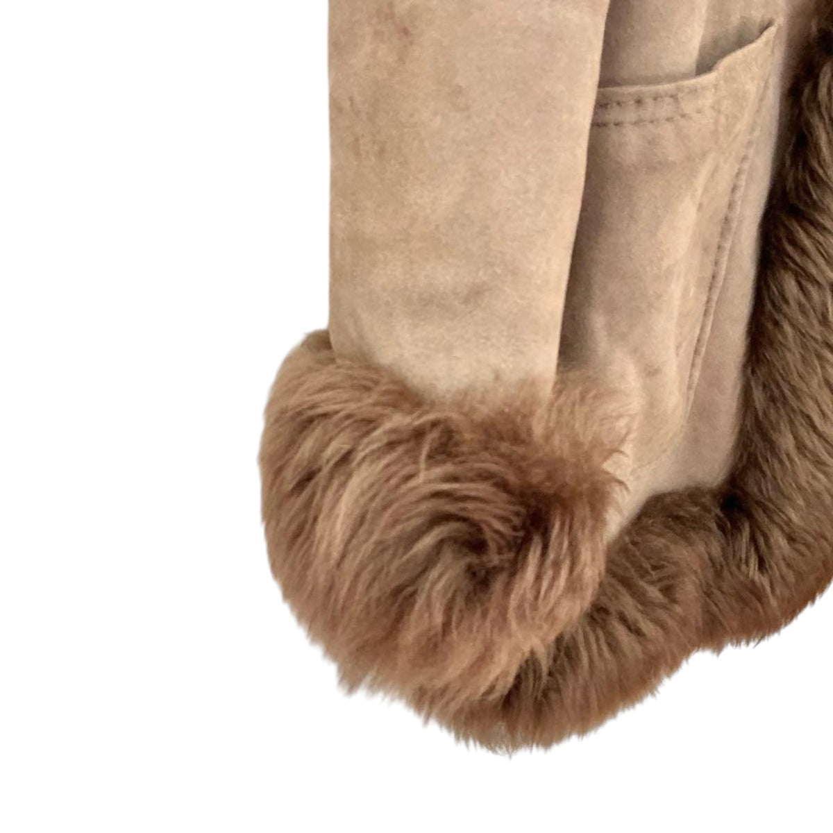 COZON VINTAGE SHEARLING MOUTON FUR COAT JACKET BROWN SIZE 13 L SPAIN - image 5
