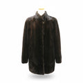 VINTAGE REAL MINK FUR COAT JACKET DARK BROWN SIZE 11 L FROM JAPAN - image 1