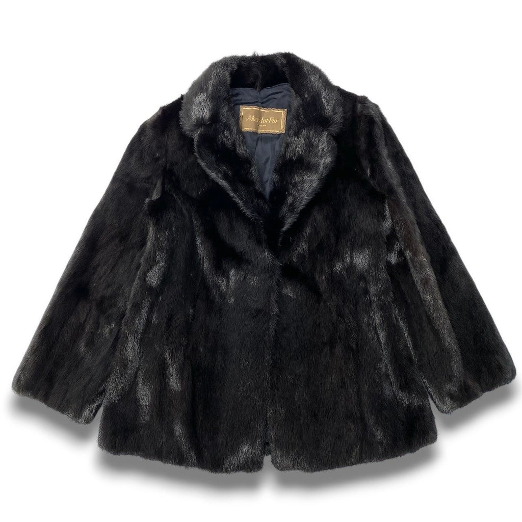 MOONBAT FUR REAL DARK MINK FUR COAT JACKET BLACK GOLD LABEL SIZE 11 L JAPAN - image 2