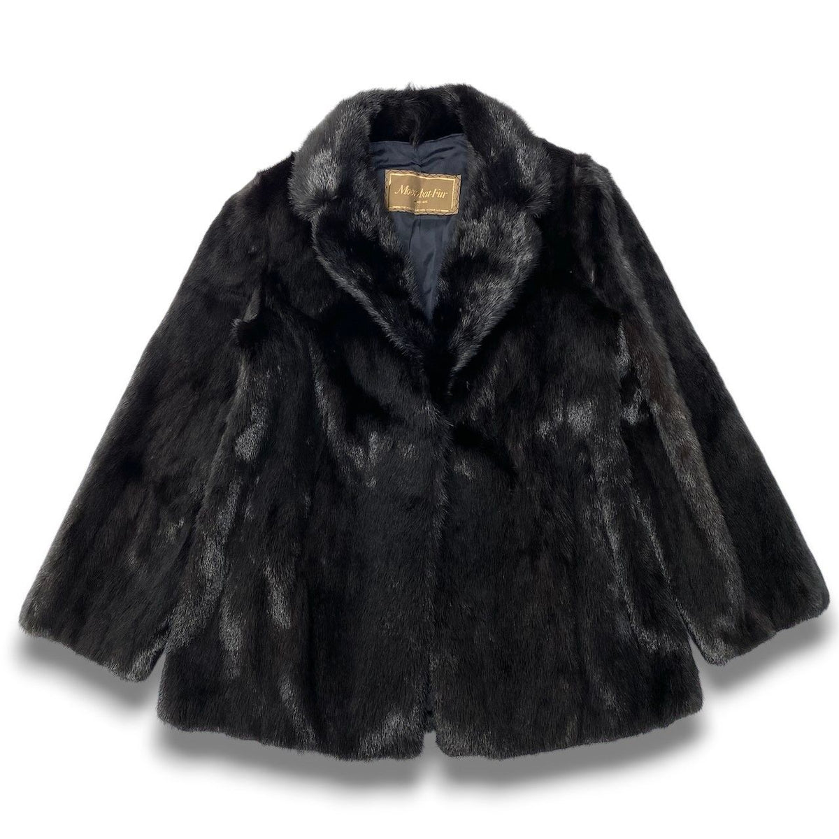 MOONBAT FUR REAL DARK MINK FUR COAT JACKET BLACK GOLD LABEL SIZE 11 L JAPAN - image 2