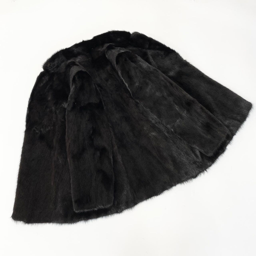 MOONBAT FUR REAL DARK MINK FUR COAT JACKET BLACK GOLD LABEL SIZE 11 L JAPAN - image 3