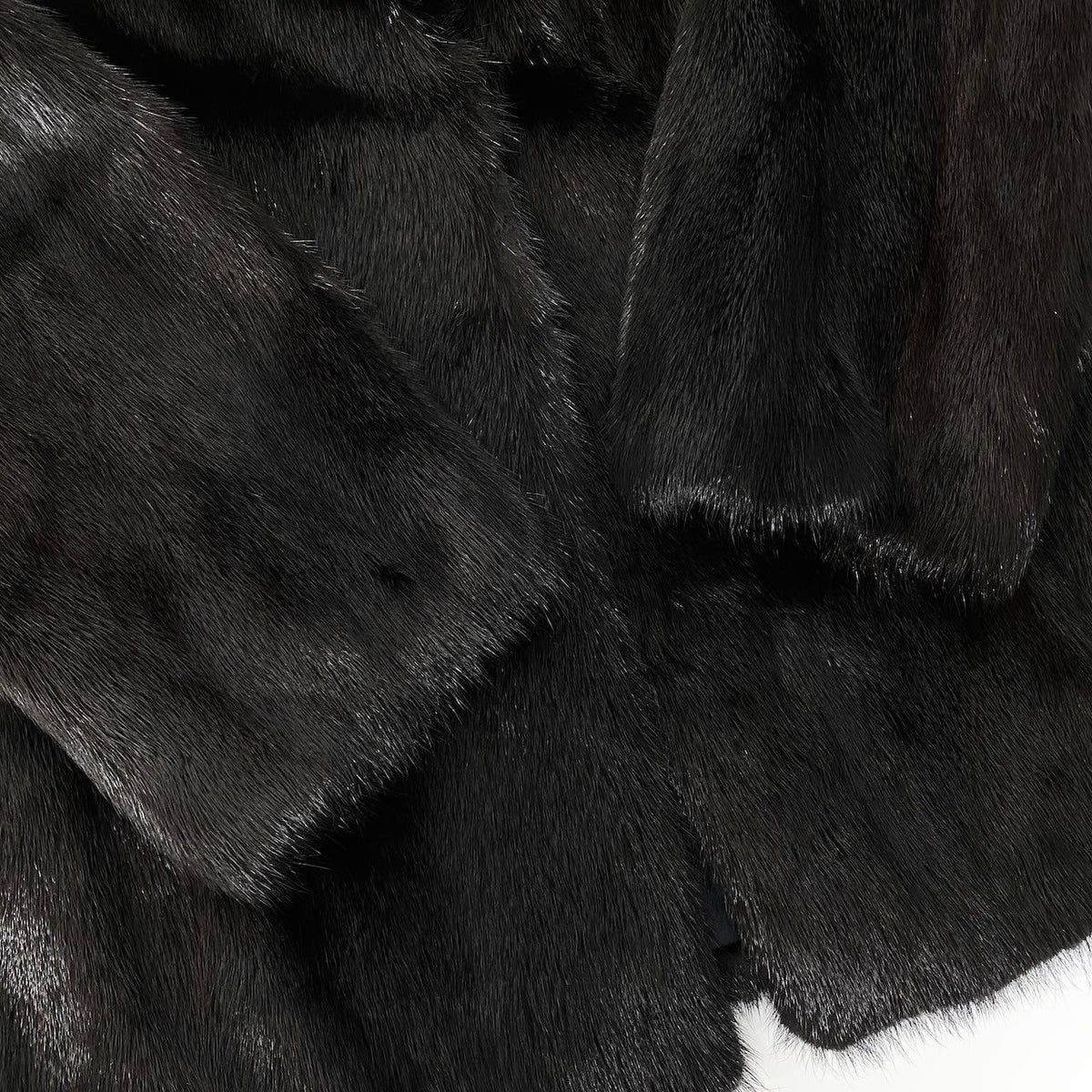 MOONBAT FUR REAL DARK MINK FUR COAT JACKET BLACK GOLD LABEL SIZE 11 L JAPAN - image 6