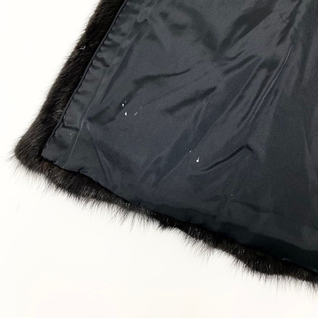 MOONBAT FUR REAL DARK MINK FUR COAT JACKET BLACK GOLD LABEL SIZE 11 L JAPAN - image 7