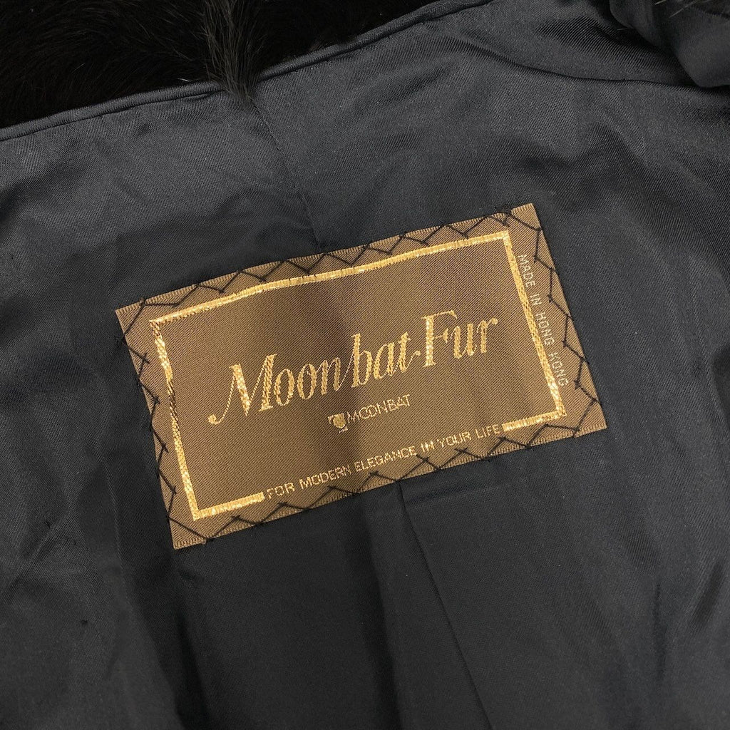 MOONBAT FUR REAL DARK MINK FUR COAT JACKET BLACK GOLD LABEL SIZE 11 L JAPAN - image 8