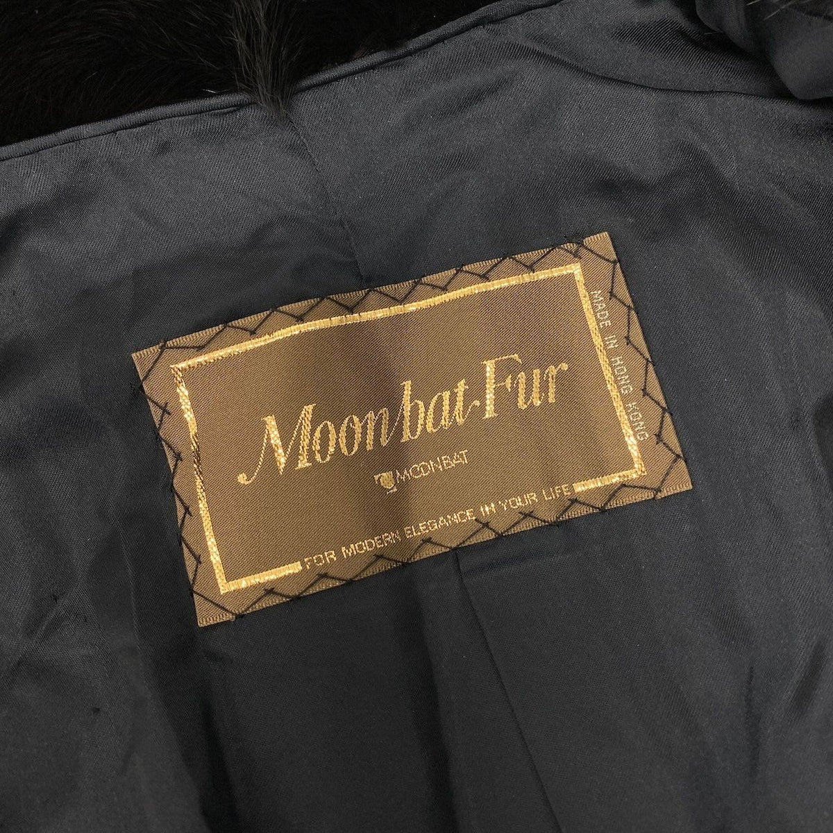 MOONBAT FUR REAL DARK MINK FUR COAT JACKET BLACK GOLD LABEL SIZE 11 L JAPAN - image 8
