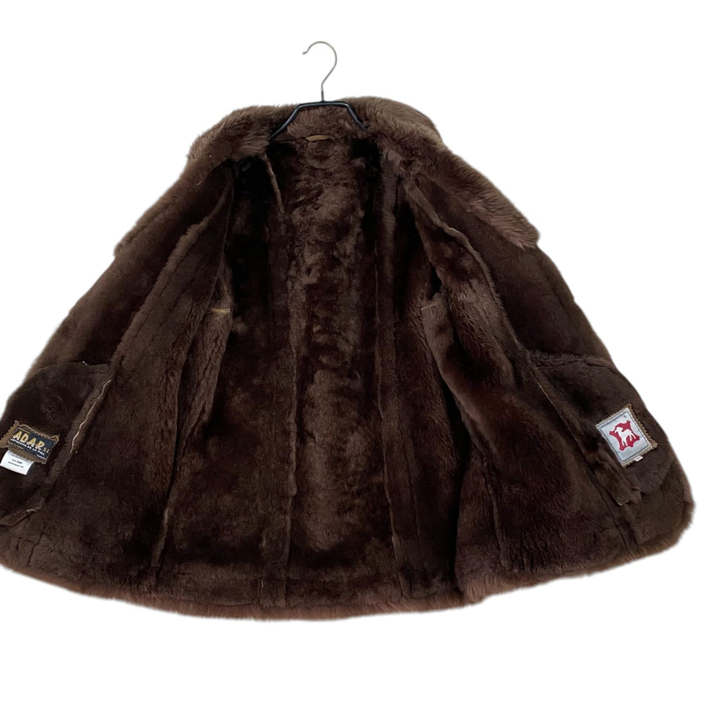 ADAR REAL SHEARLING MOUTON FUR SUEDE COAT JACKET BEIGE SIZE 9 M SPAIN - image 3
