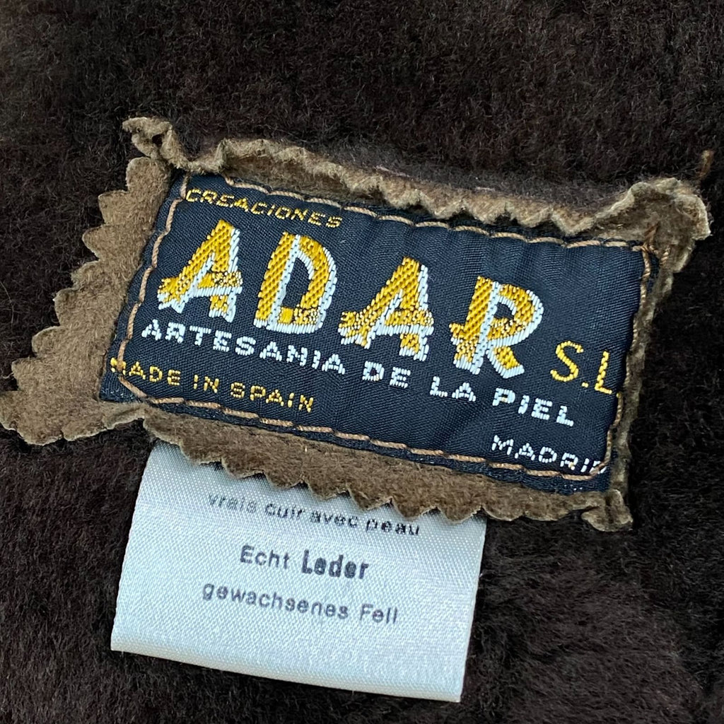 ADAR REAL SHEARLING MOUTON FUR SUEDE COAT JACKET BEIGE SIZE 9 M SPAIN - image 11