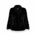 ELEGANCE L FUR REAL MINK FUR COAT JACKET BLACK FREE SIZE JAPAN - image 1