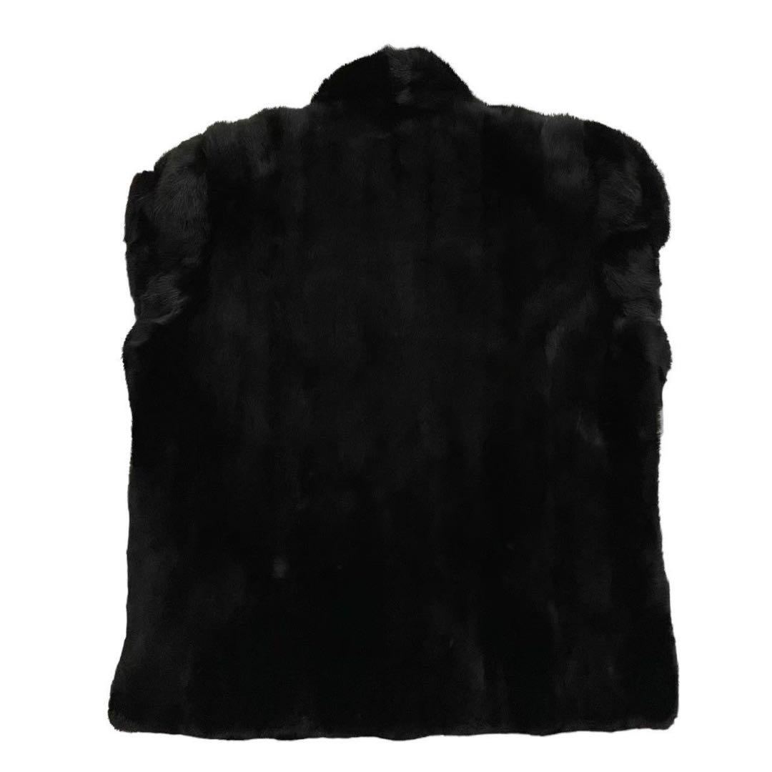 ELEGANCE L FUR REAL MINK FUR COAT JACKET BLACK FREE SIZE JAPAN - image 2