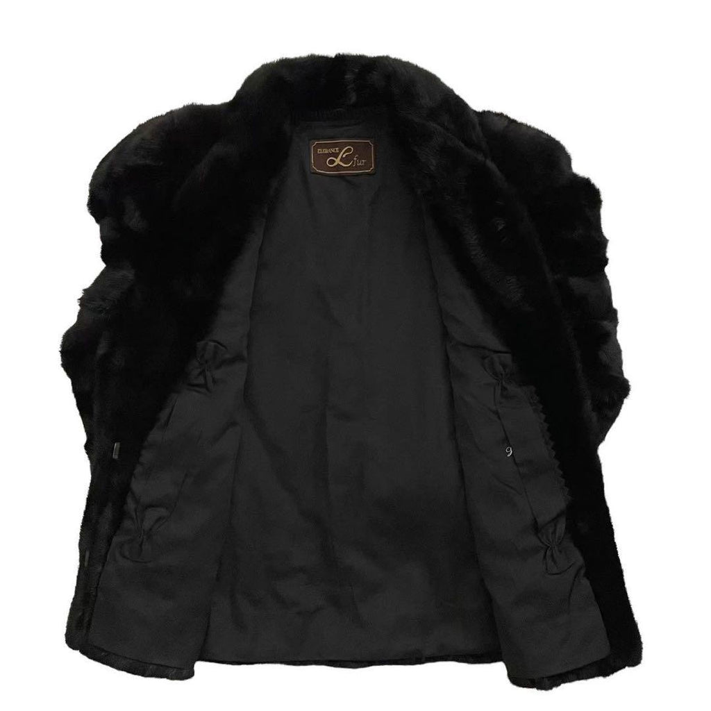 ELEGANCE L FUR REAL MINK FUR COAT JACKET BLACK FREE SIZE JAPAN - image 3