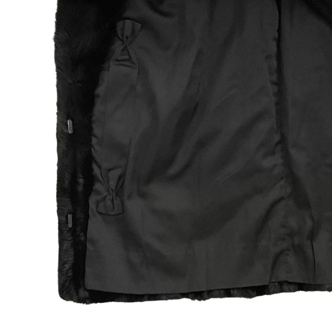 ELEGANCE L FUR REAL MINK FUR COAT JACKET BLACK FREE SIZE JAPAN - image 8
