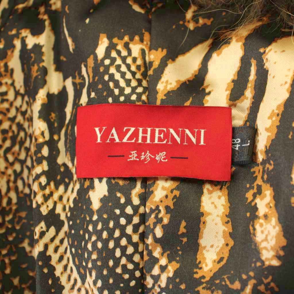 YAZHENNI REAL LEATHER FOX FUR COLLAR BELTED COAT JACKET BLACK SIZE 48 L JAPAN - image 4