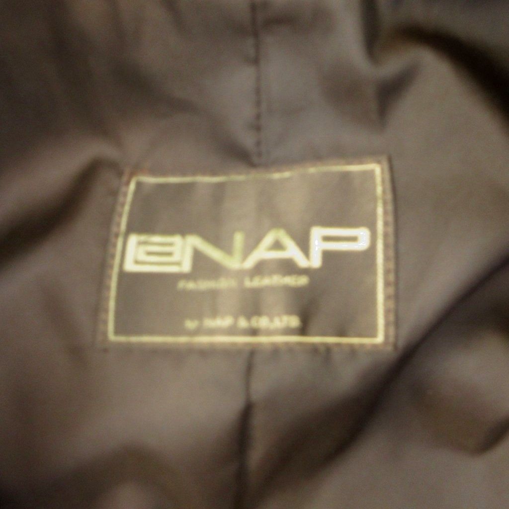 NAP VINTAGE SUEDE LEATHER REAL FUR COLLAR TRIM COAT JACKET BROWN SIZE 11 L - image 3