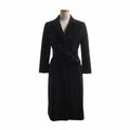 PARTINA VINTAGE SUEDE REAL LEATHER BELTED LONG COAT BLACK SIZE 11 L JAPAN - image 1