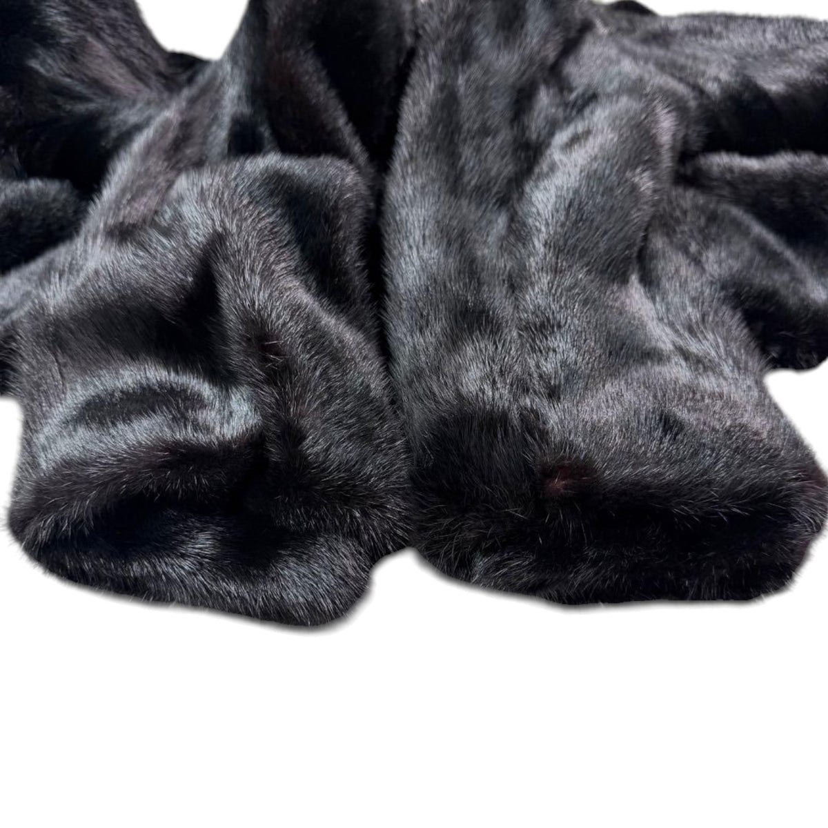 REAL BLACK MINK FUR LONG COAT JACKET GATHERED SLEEVES SIZE 13 XL JAPAN - image 7