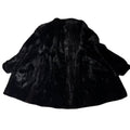 REAL MINK FUR COAT JACKET GLOSSY BLACK SIZE 13 XL FROM JAPAN - image 1