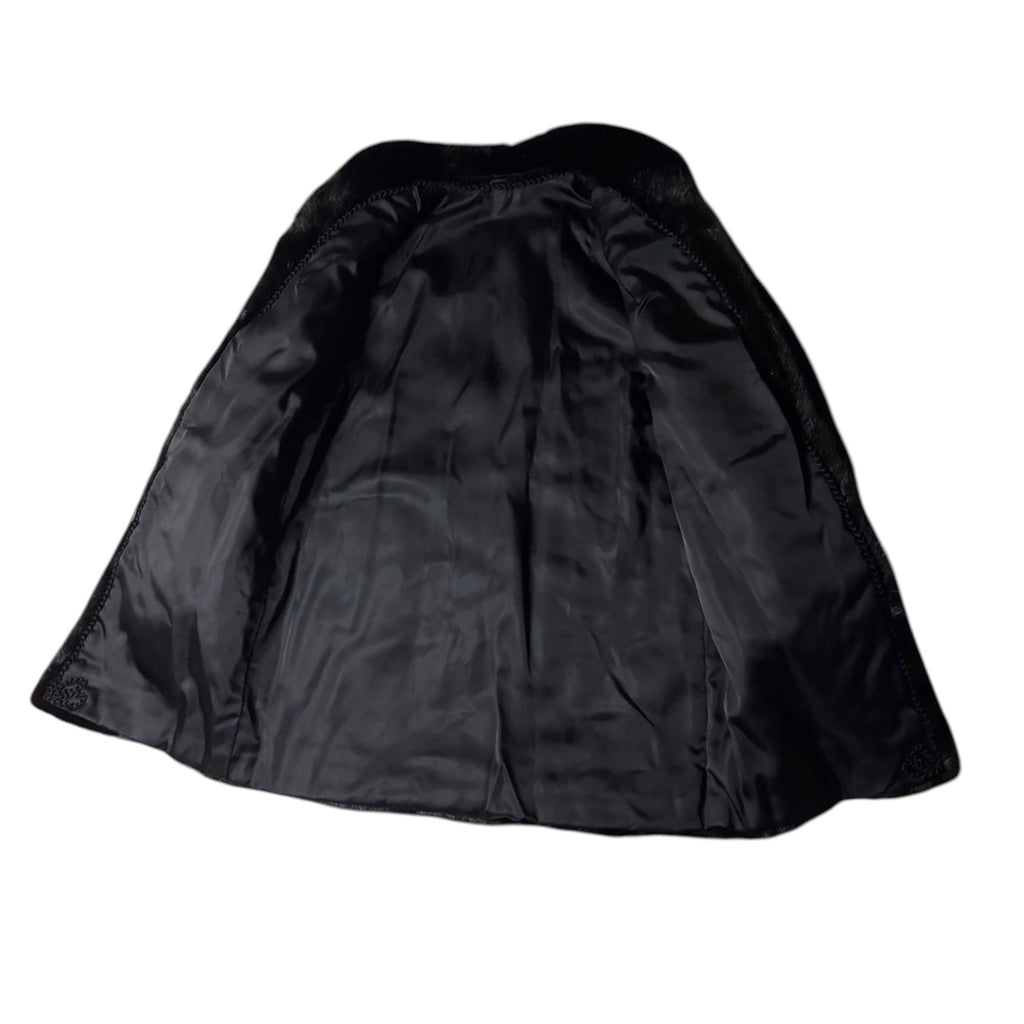 REAL MINK FUR COAT JACKET GLOSSY BLACK SIZE 13 XL FROM JAPAN - image 3