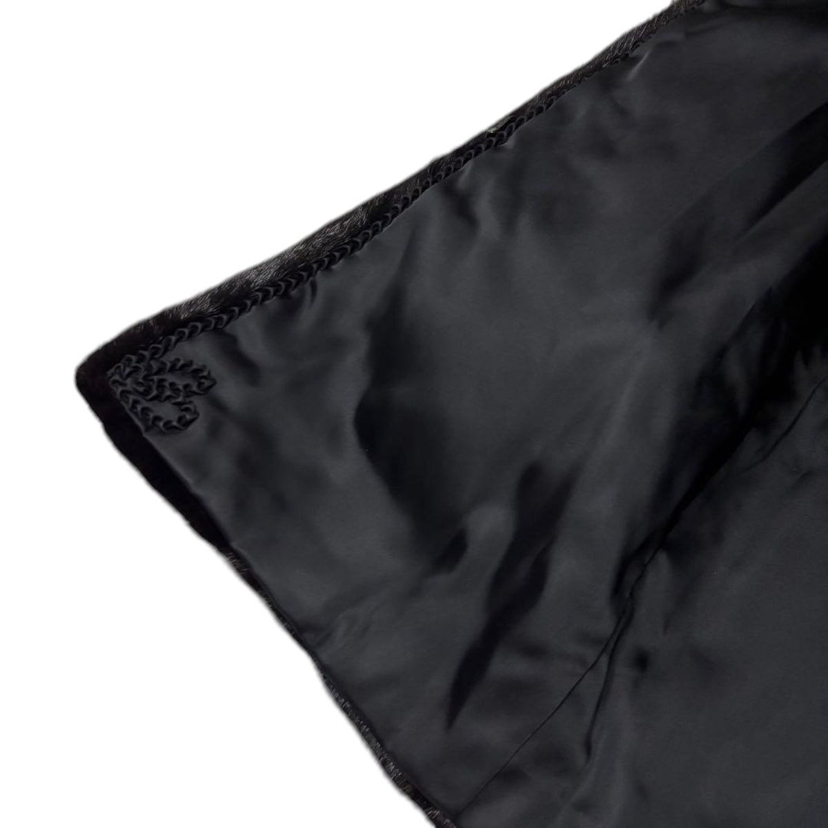 REAL MINK FUR COAT JACKET GLOSSY BLACK SIZE 13 XL FROM JAPAN - image 5