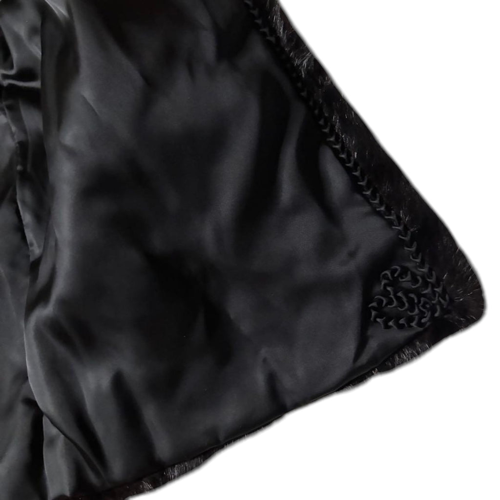 REAL MINK FUR COAT JACKET GLOSSY BLACK SIZE 13 XL FROM JAPAN - image 6