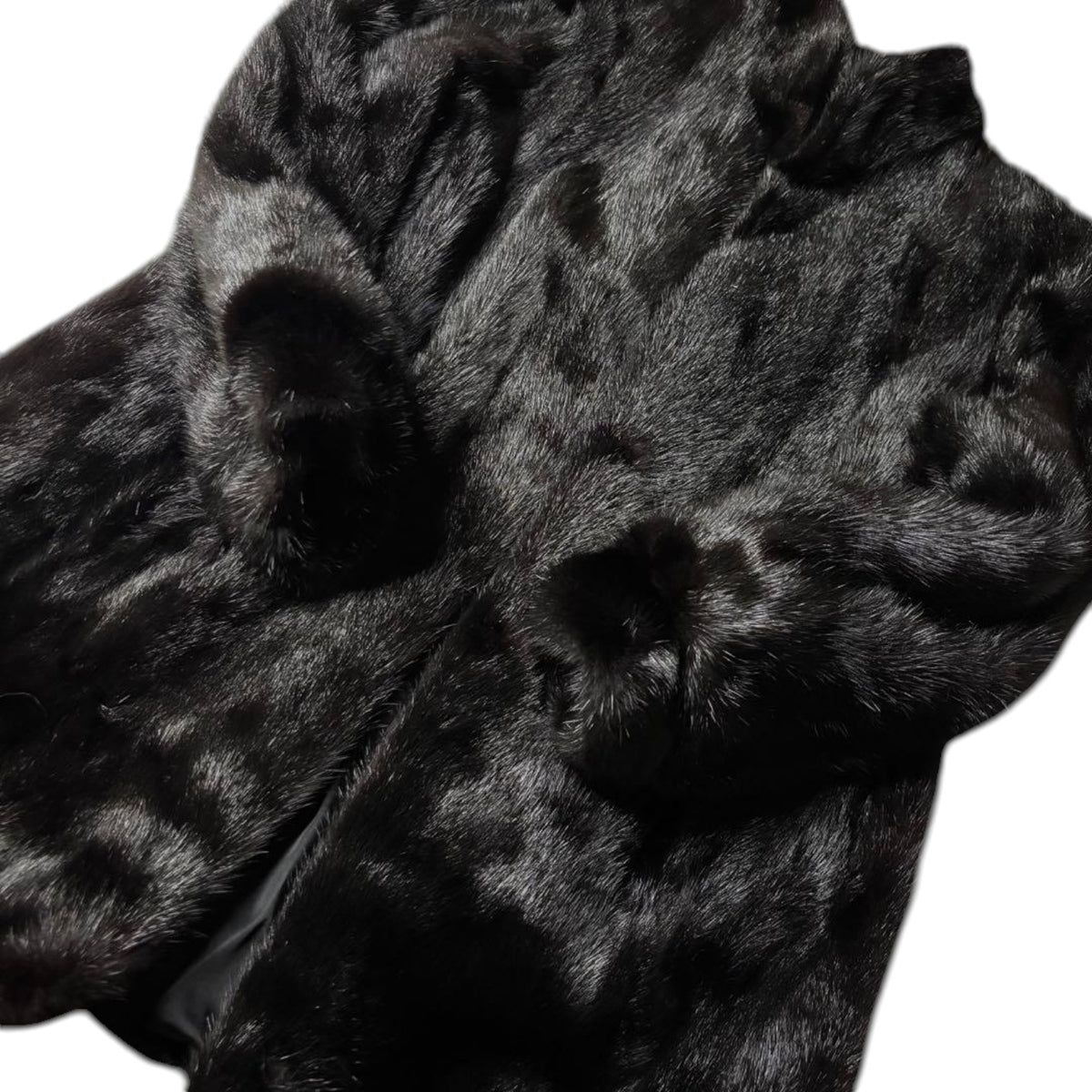 REAL MINK FUR COAT JACKET GLOSSY BLACK SIZE 13 XL FROM JAPAN - image 7