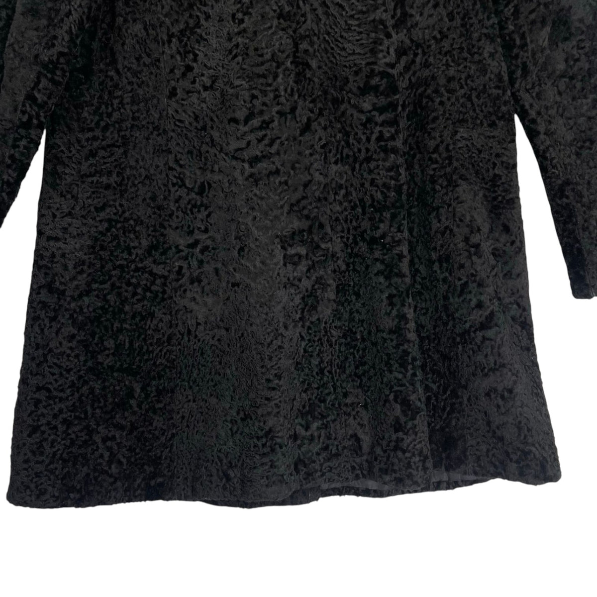 VINTAGE BLACK REAL FOX FUR COLLAR LAMB LEATHER COAT JACKET SIZE 9 M JAPAN - image 9