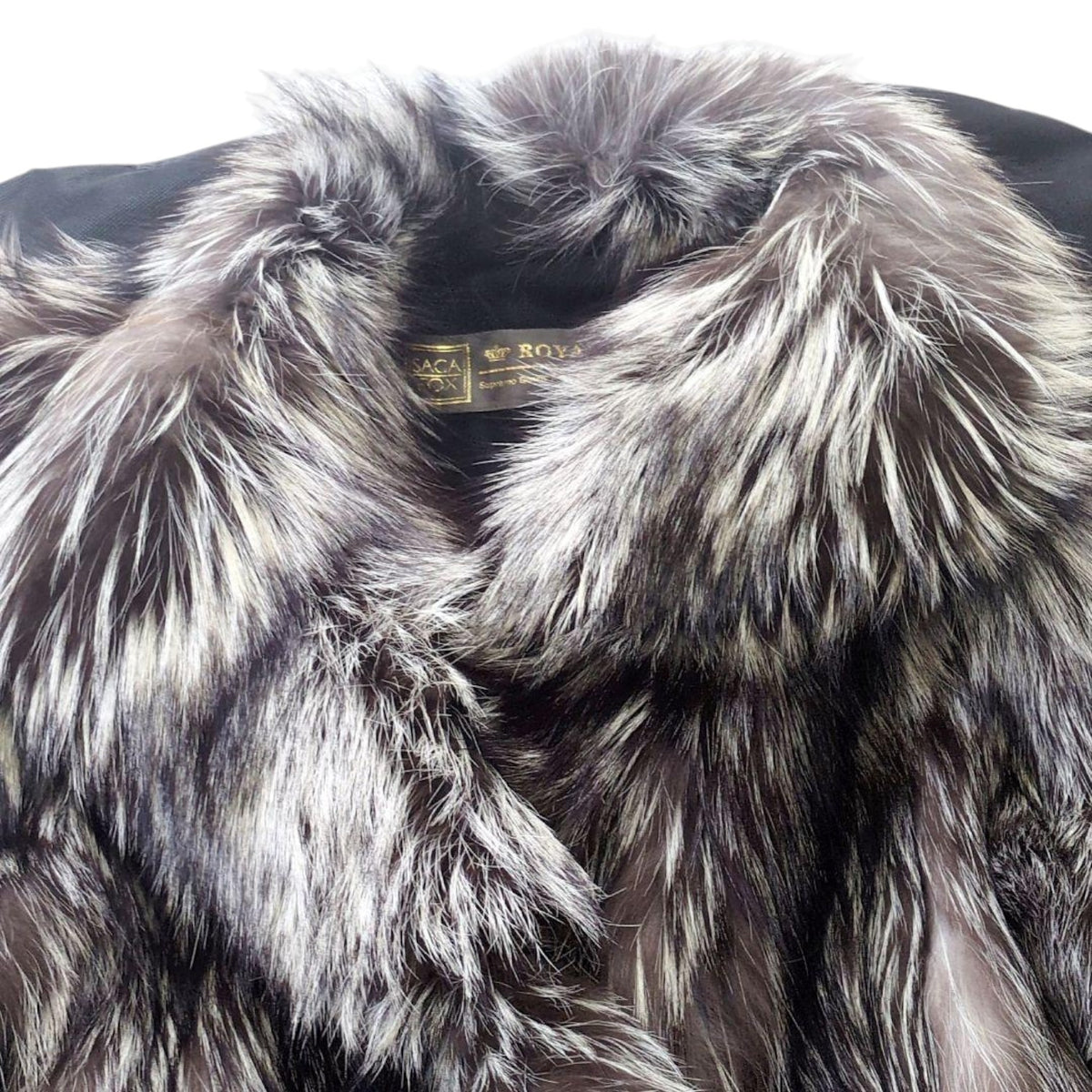 SAGA FOX ROYAL GOLD LABEL REAL SILVER FOX FUR COAT JACKET SIZE 13 XL JAPAN - image 3