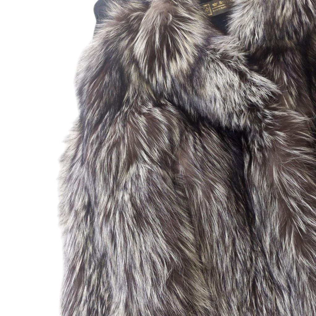 SAGA FOX ROYAL GOLD LABEL REAL SILVER FOX FUR COAT JACKET SIZE 13 XL JAPAN - image 5