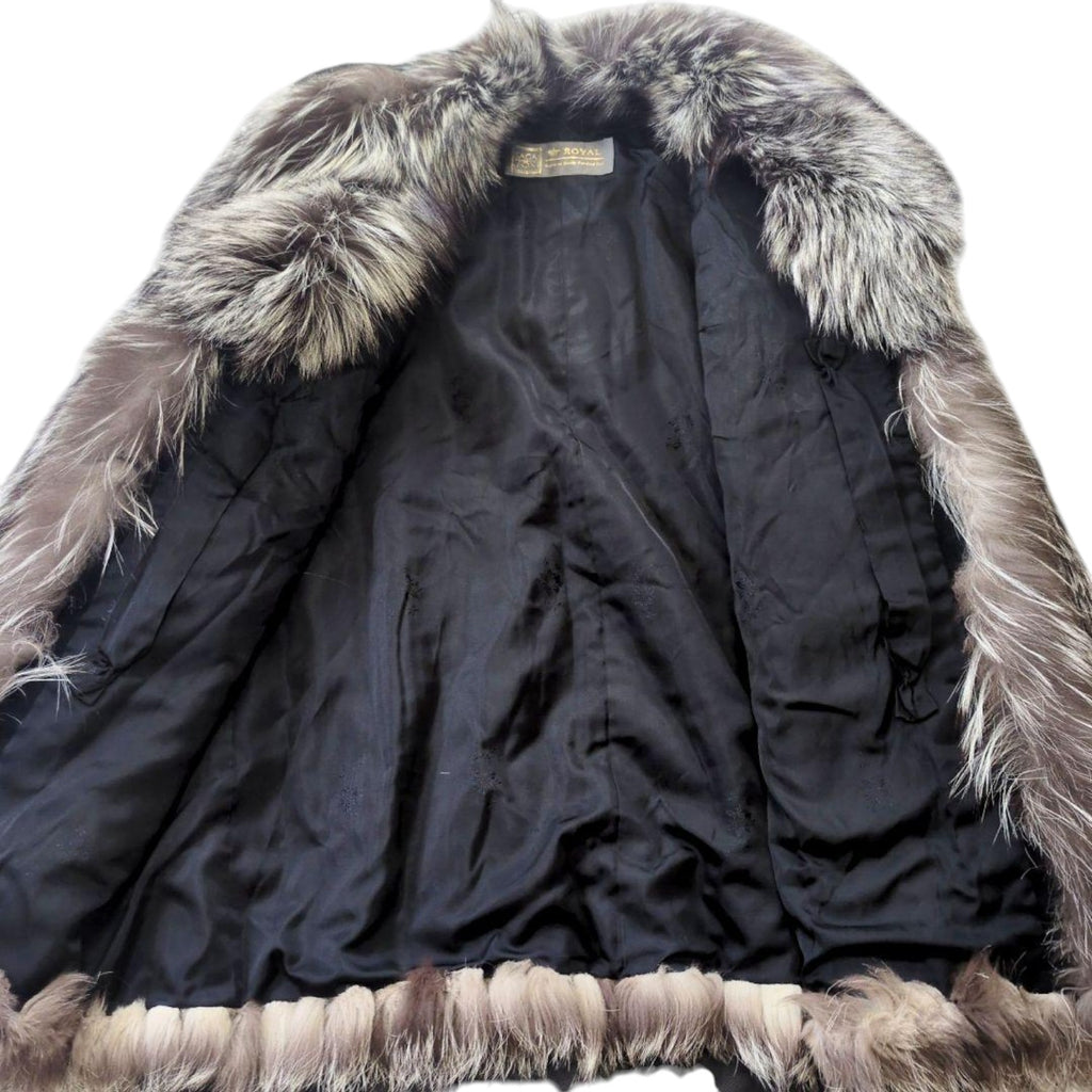 SAGA FOX ROYAL GOLD LABEL REAL SILVER FOX FUR COAT JACKET SIZE 13 XL JAPAN - image 6