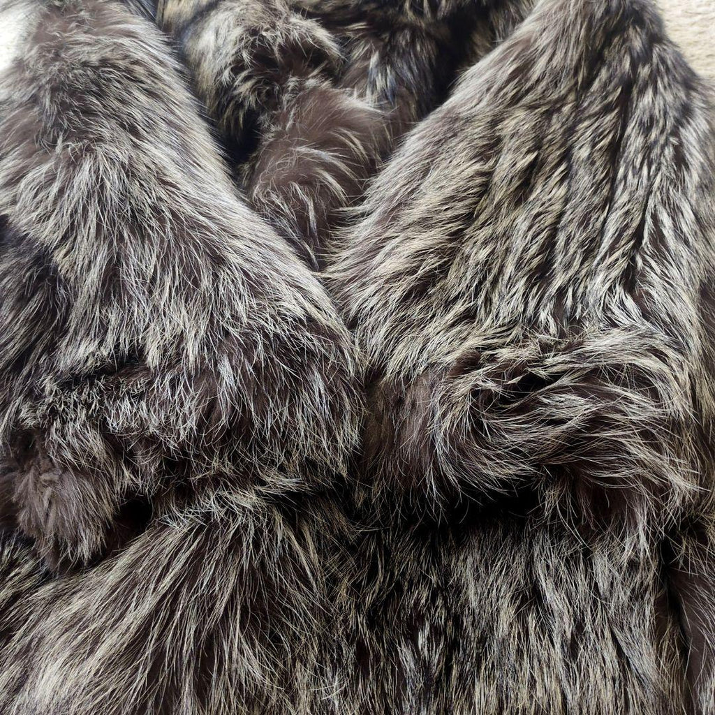 SAGA FOX ROYAL GOLD LABEL REAL SILVER FOX FUR COAT JACKET SIZE 13 XL JAPAN - image 8
