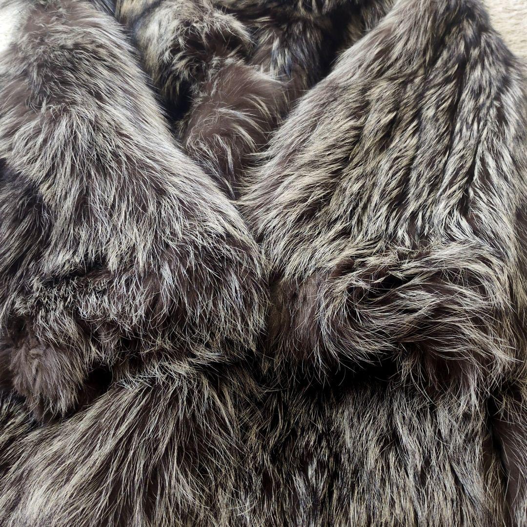 SAGA FOX ROYAL GOLD LABEL REAL SILVER FOX FUR COAT JACKET SIZE 13 XL JAPAN - image 8