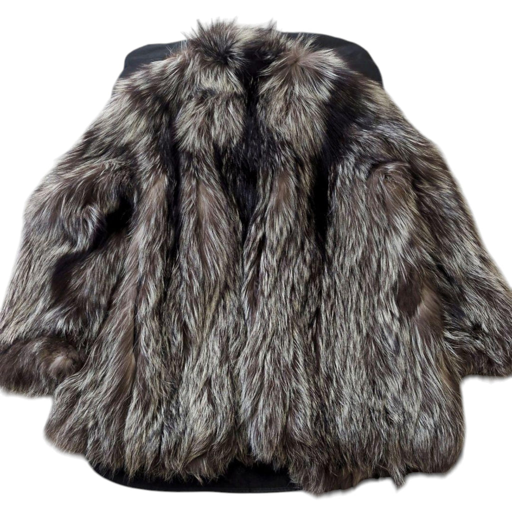 SAGA FOX ROYAL GOLD LABEL REAL SILVER FOX FUR COAT JACKET SIZE 13 XL JAPAN - image 9