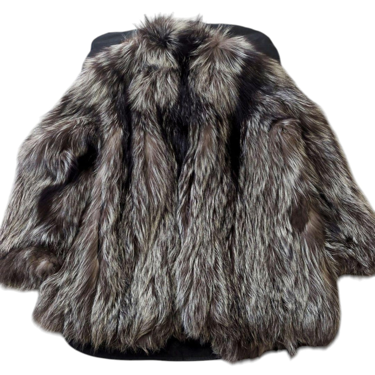 SAGA FOX ROYAL GOLD LABEL REAL SILVER FOX FUR COAT JACKET SIZE 13 XL JAPAN - image 9
