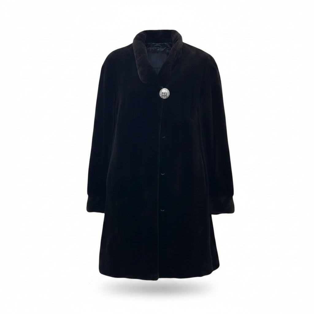 AMERICAN FUR AWARDS 4 STAR SHEARED MINK FUR LONG COAT JACKET BROWN L - image 1