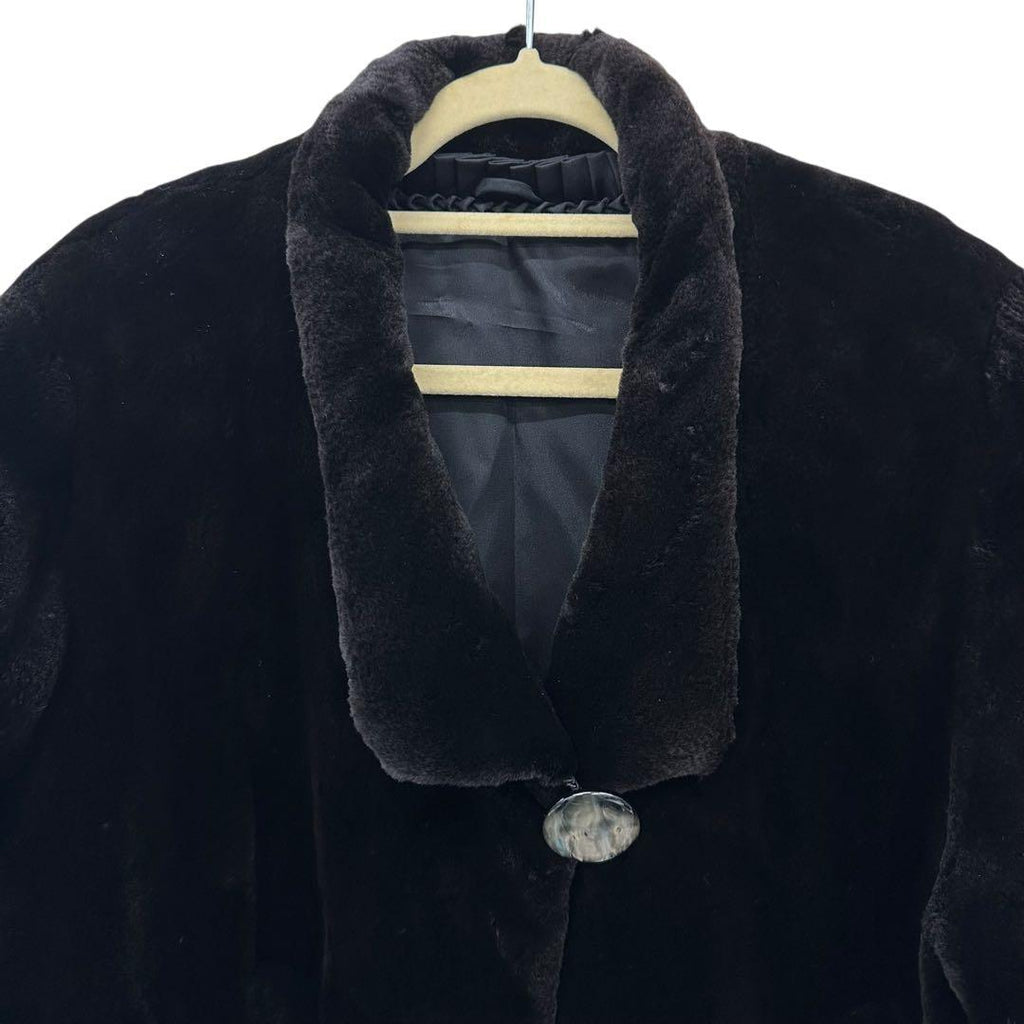 AMERICAN FUR AWARDS 4 STAR SHEARED MINK FUR LONG COAT JACKET BROWN L - image 5