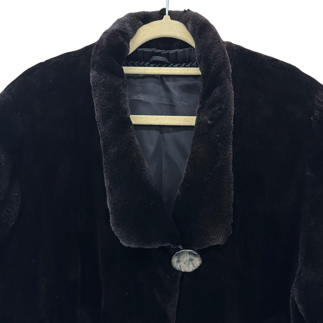AMERICAN FUR AWARDS 4 STAR SHEARED MINK FUR LONG COAT JACKET BROWN L - image 5